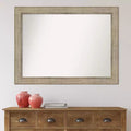 44"x33" Non-Beveled Trellis Silver Wood Wall Mirror: Modern Design, Includes Mounting Hardware