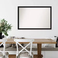 38" x 26" Non-Beveled Avon Black Narrow Wall Mirror -: Modern Polystyrene Frame, Includes Mounting Hardware