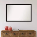 Miroir mural étroit Avon noir non biseauté, 38" x 26" - : cadre moderne en polystyrène, matériel de fixation inclus