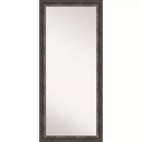 29" x 65" Non-Beveled Bark Rustic Char Full Length Floor Leaner Mirror - Amanti Art