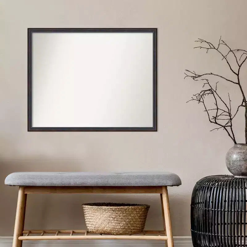 30" x 24" Non-Beveled Dark Bronze Scoop Wood Wall Mirror