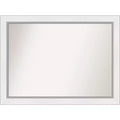 44" x 33" Non-Beveled Eva Bathroom Wall Mirror White - Amanti Art: Modern Rectangle, Polystyrene Frame