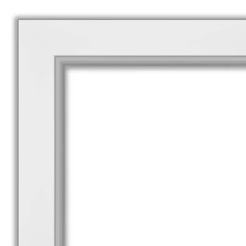 44" x 33" Non-Beveled Eva Bathroom Wall Mirror White -: Modern Rectangle, Polystyrene Frame