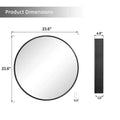 24 Inch Black Wall-mounted Circular Wrought Iron Framed Medicine Cabinet Mirror Cabinet For Bathroom