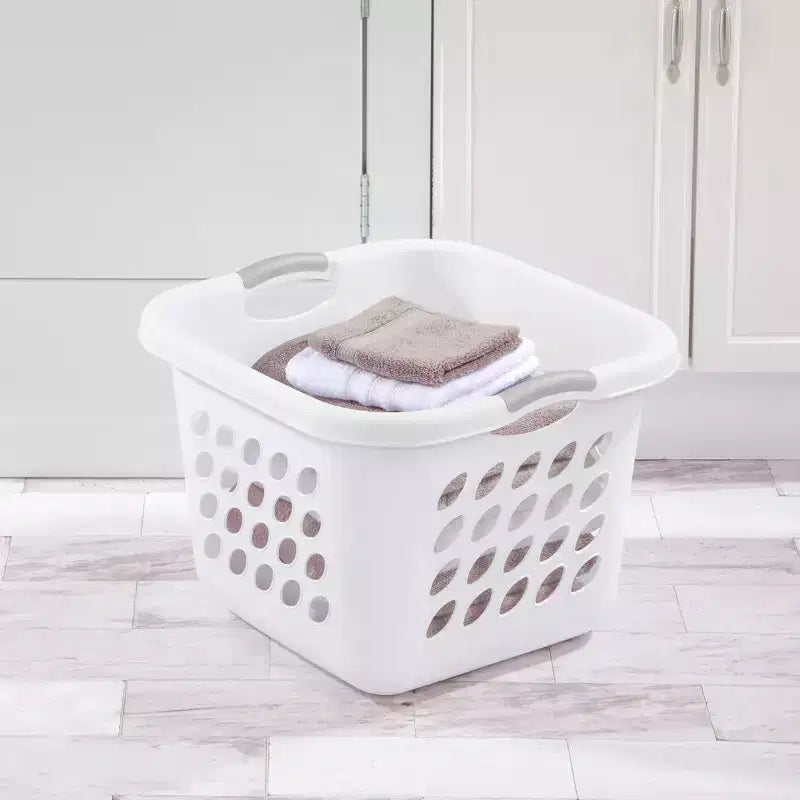 Square Laundry Basket, 1.5 BushelHamper with Handles, White, 8 Pack