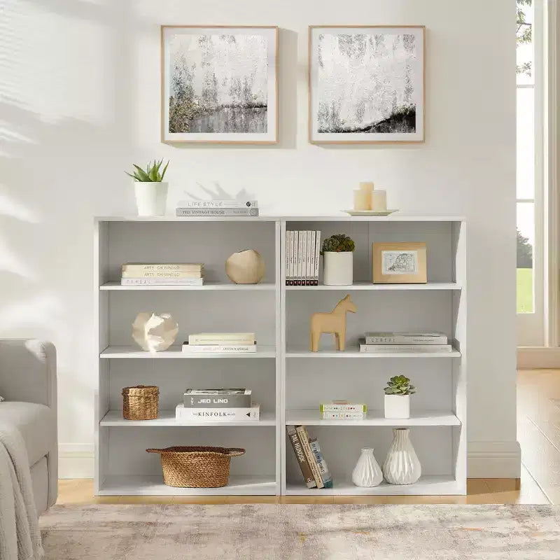 CD DVD storage cabinet, bookcase, adjustable shelf 8-layer storage, display bookshelf, home, office, multi-functional double-layer bookcase