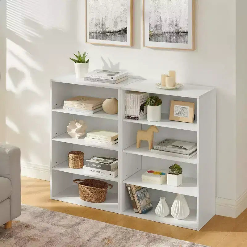 CD DVD storage cabinet, bookcase, adjustable shelf 8-layer storage, display bookshelf, home, office, multi-functional double-layer bookcase