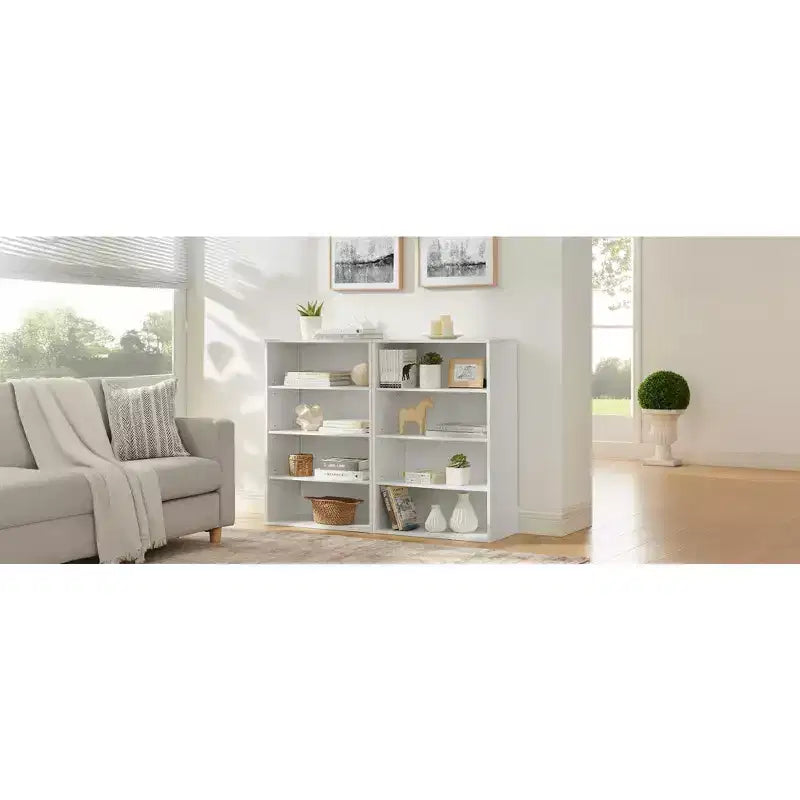 CD DVD storage cabinet, bookcase, adjustable shelf 8-layer storage, display bookshelf, home, office, multi-functional double-layer bookcase