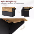 Gaius 54 Kitchen Island with Rubber Wood Drop Leaf, Wheels, 4 Doors and 3 Drawers