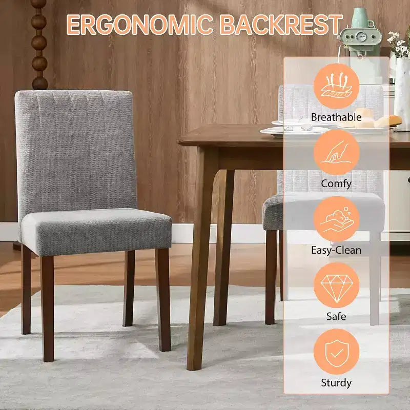 Upholstered Dining Chairs, Button Tufted Parsons Chairs with Padded Seat, Modern Fabric Side Chairs for Dining Room Kitchen