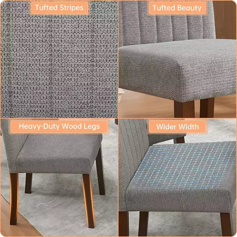 Upholstered Dining Chairs, Button Tufted Parsons Chairs with Padded Seat, Modern Fabric Side Chairs for Dining Room Kitchen