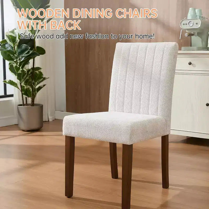 Upholstered Dining Chairs, Button Tufted Parsons Chairs with Padded Seat, Modern Fabric Side Chairs for Dining Room Kitchen
