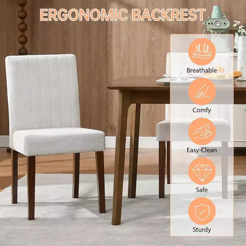Upholstered Dining Chairs, Button Tufted Parsons Chairs with Padded Seat, Modern Fabric Side Chairs for Dining Room Kitchen