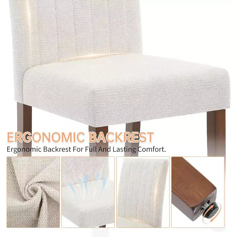 Upholstered Dining Chairs, Button Tufted Parsons Chairs with Padded Seat, Modern Fabric Side Chairs for Dining Room Kitchen
