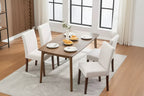 Upholstered Dining Chairs, Button Tufted Parsons Chairs with Padded Seat, Modern Fabric Side Chairs for Dining Room Kitchen