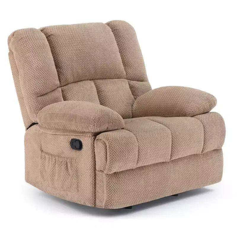 Sand Oversized Rocking Recliner Sofa for Adults, Chenille, Ergonomic, Perfect for Living Room