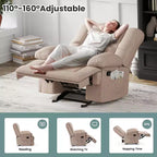 Canapé fauteuil inclinable à bascule surdimensionné couleur sable pour adultes, en chenille, ergonomique, idéal pour le salon