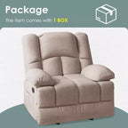 Canapé fauteuil inclinable à bascule surdimensionné couleur sable pour adultes, en chenille, ergonomique, idéal pour le salon