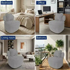 Silla giratoria con respaldo en forma de corazón, sofá tipo sillón de terciopelo Teddy giratorio 360 grados con almacenamiento para sala de estar