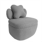 Silla giratoria con respaldo en forma de corazón, sofá tipo sillón de terciopelo Teddy giratorio 360 grados con almacenamiento para sala de estar