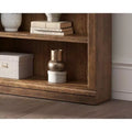 94" Traditional Tall Wood Bookcase with Storage Stratton Collection Brown