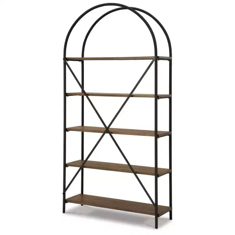 72.38" Galtbury Bookcase - Black/Brown