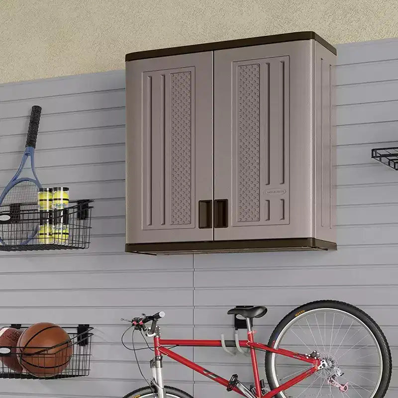 Single Shelf Wall Cabinet w/Wall Mounted Hand Tool Organizer (2 Pack)
