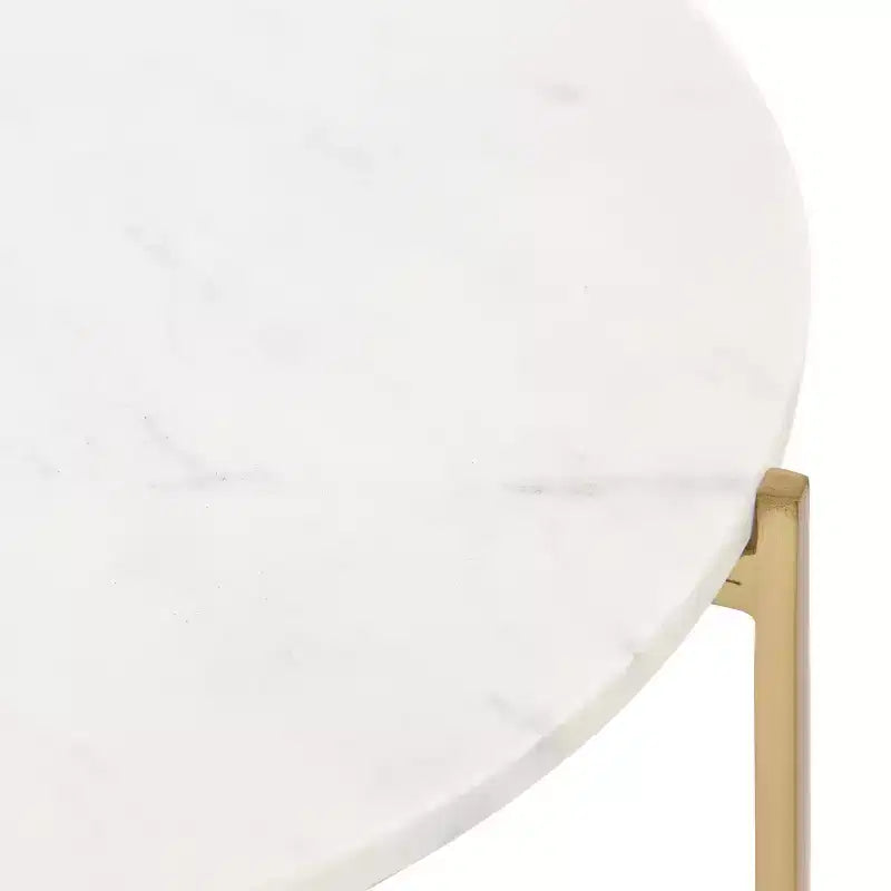Lavish Round Metal Side Table, 17 Diameter, Gold