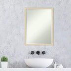 Miroir mural de salle de bains Svelte Petite Bevel en bois
