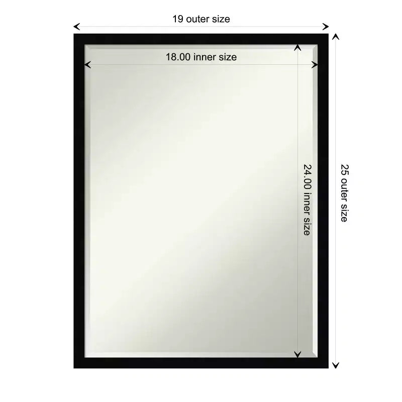 Svelte Petite Bevel Wood Bathroom Wall Mirror