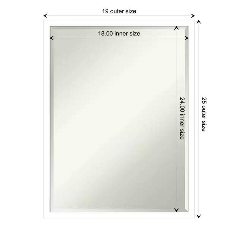 Svelte Petite Bevel Wood Bathroom Wall Mirror
