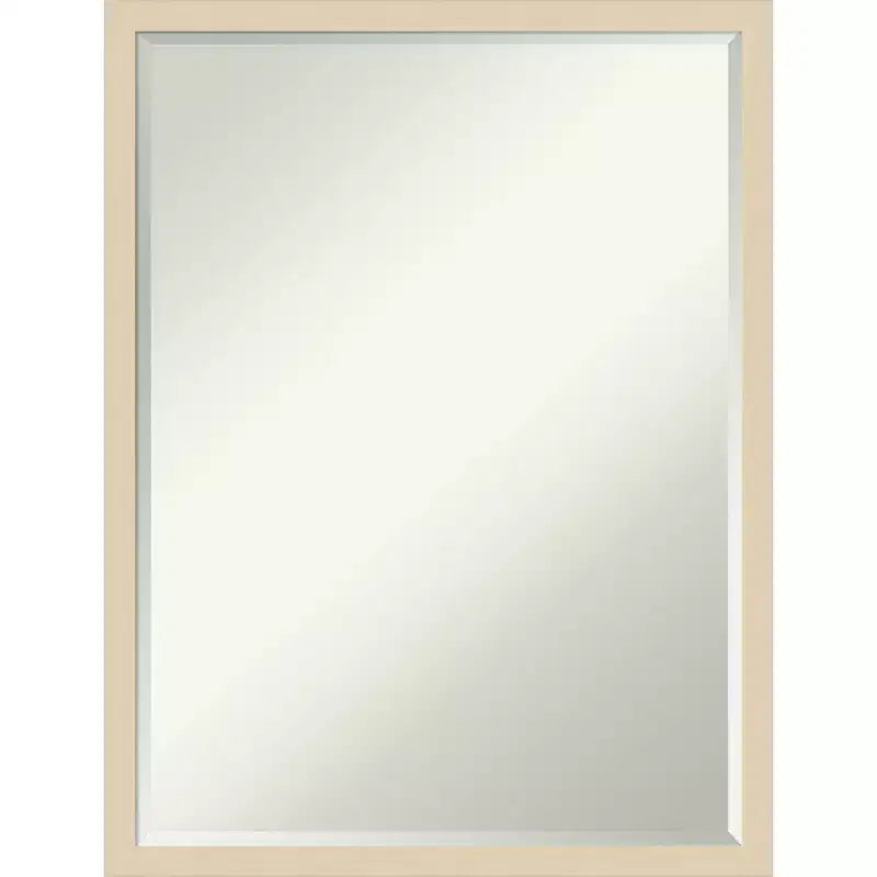 Svelte Petite Bevel Wood Bathroom Wall Mirror
