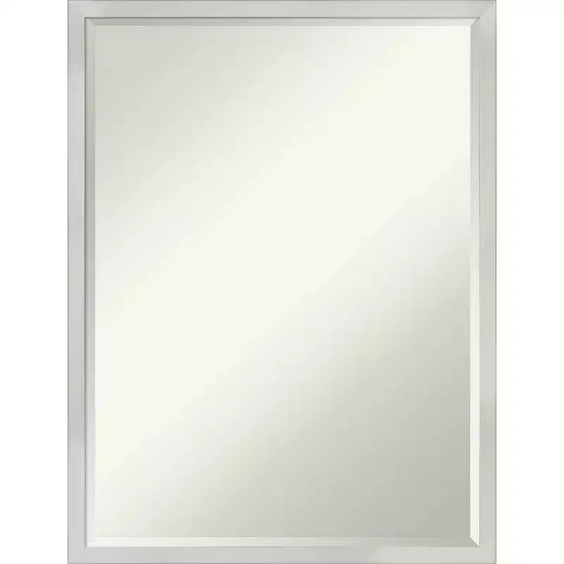 Svelte Petite Bevel Wood Bathroom Wall Mirror