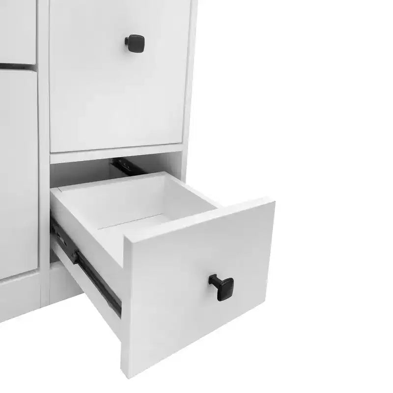 Versatile Shoe Cabinet with 3 Flip Top Drawers and Pull-Down Seat
