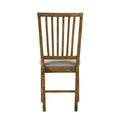 Set of 2 Upholstered Side Chair in Tan and Weathered Oak