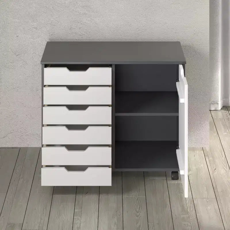 Omnia 1 Door 6 Drawer Roll Cart
