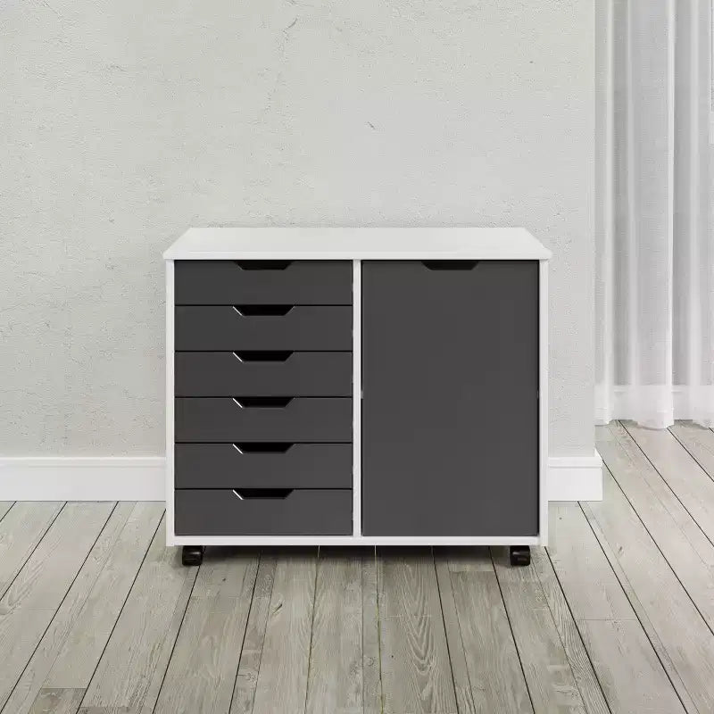 Omnia 1 Door 6 Drawer Roll Cart