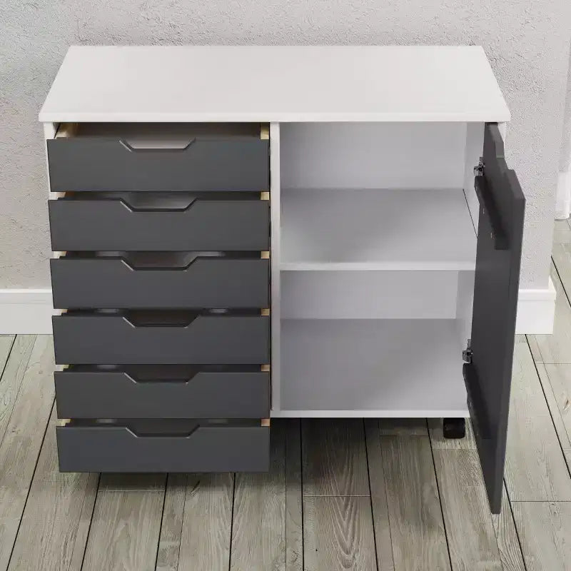 Omnia 1 Door 6 Drawer Roll Cart